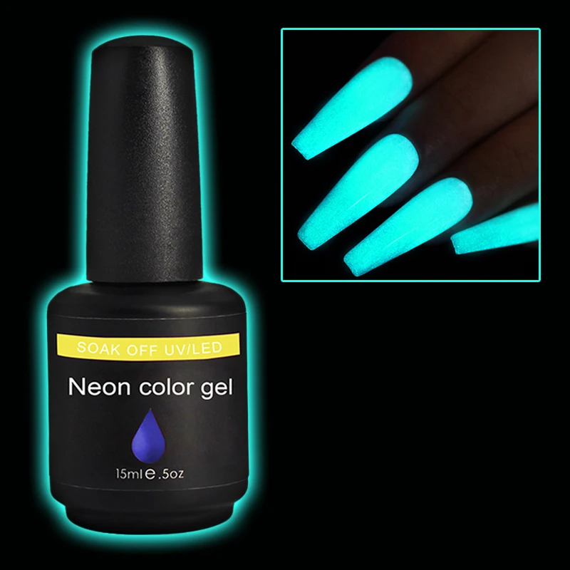 RONIKI beauty nails salon neon esmaltes uv gel soak off uv gel luminous glow In dark nail polish gel