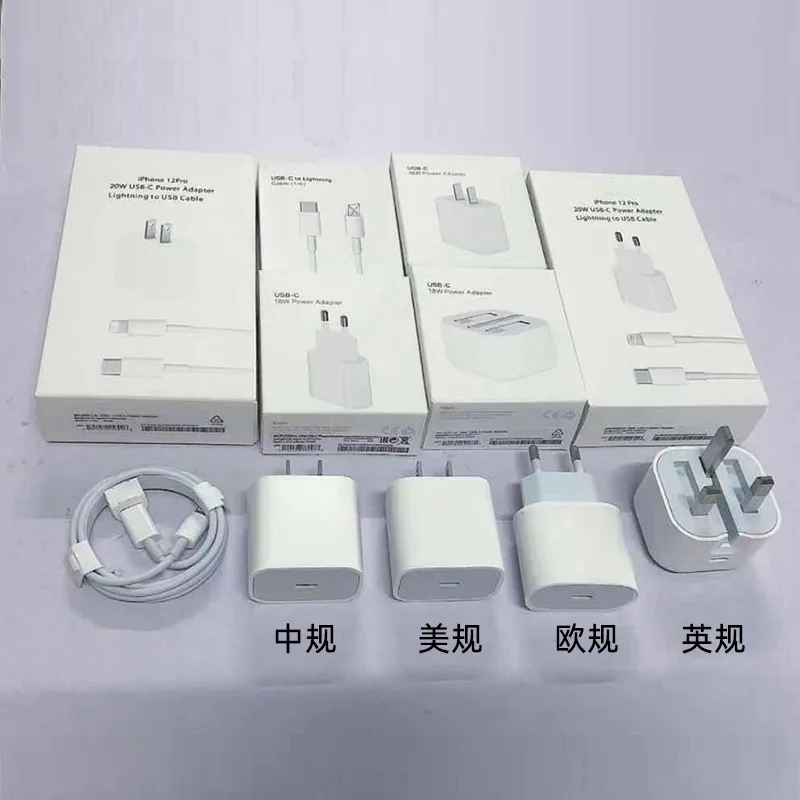 US AU UK EU Fast Charger 20W USB-C Cable Type C PD Charger Power Adapter Charger for iPhone