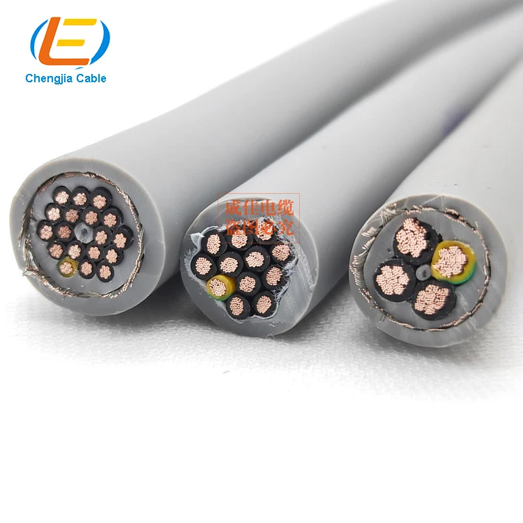RVVP 2 3 4 multi core shielded cable Customized TRVV high flexible drag chain cable PUR/TPU underwater special cable