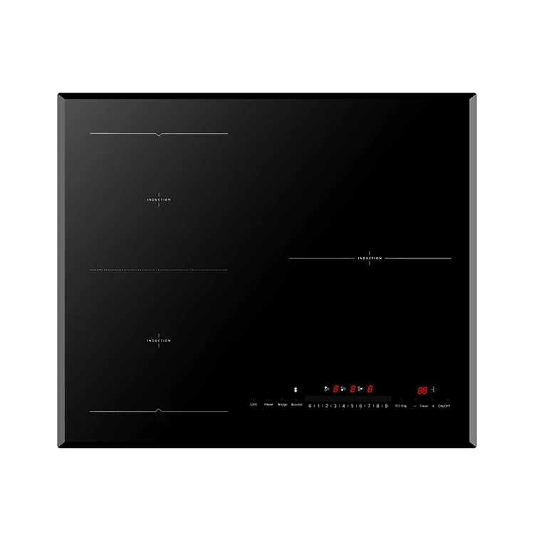 touch sensor black ceramic glass cooking  3 burner electric magnetic stove with CE CB ERP
