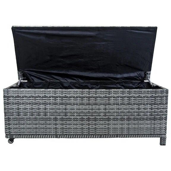 Rattan Victoria Storage Cushion Box Outdoor patio rattan storage box for cushion All-weather  decorative rattan storage boxes