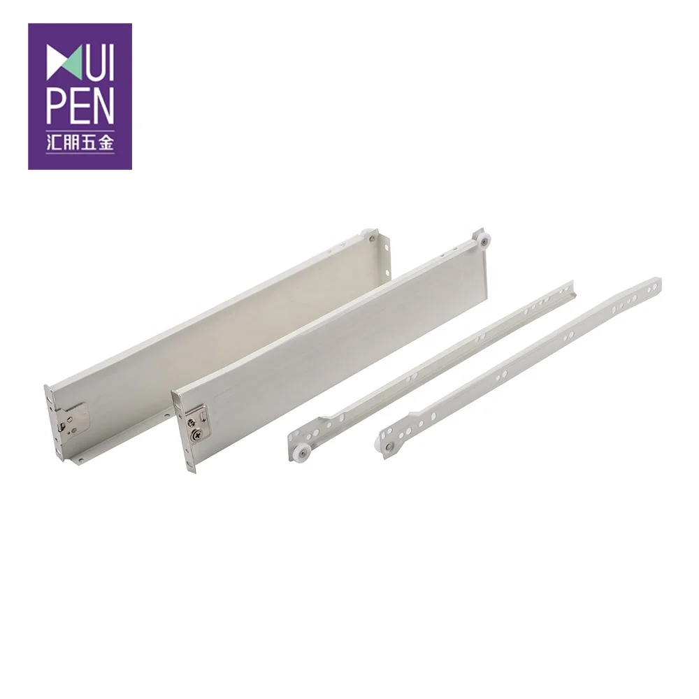 wholesale price  Metal Box Drawer Slide with rolling drawers box for Kitchen wardrobe  powder coated drawer slide rail metal box