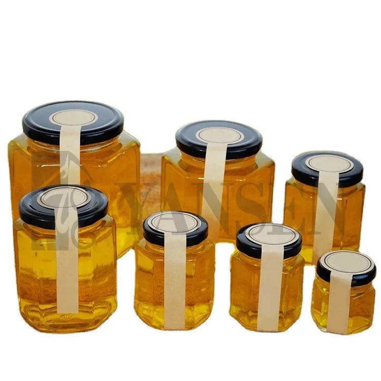 China Supplier Custom 45ml 730ml Clear Empty glass jars and bottles luxury glass food storage Honey Jar wholesale