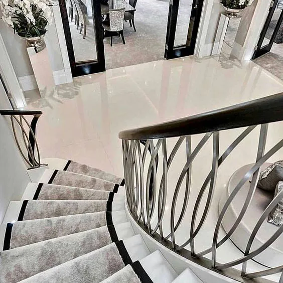 Luxury Villa Spiral Circular Staircase Natural Stone Marble Granite Stair Steps Tiles