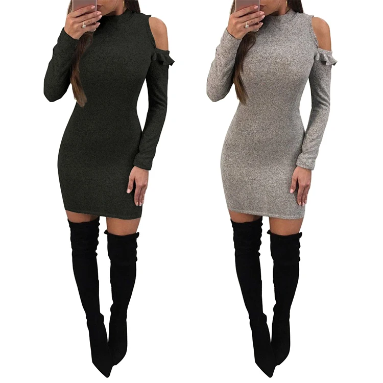 
Zakiyyah LD0036 winter autumn fashion long sleeve dresses sexy sun club designer clothes wholesale evening women 