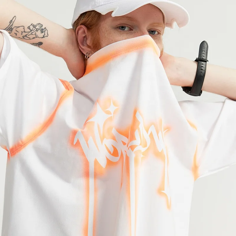 INFLATION Graffiti Printing customized  tshirts streetwear clothing manufacturers custom blank tshirt