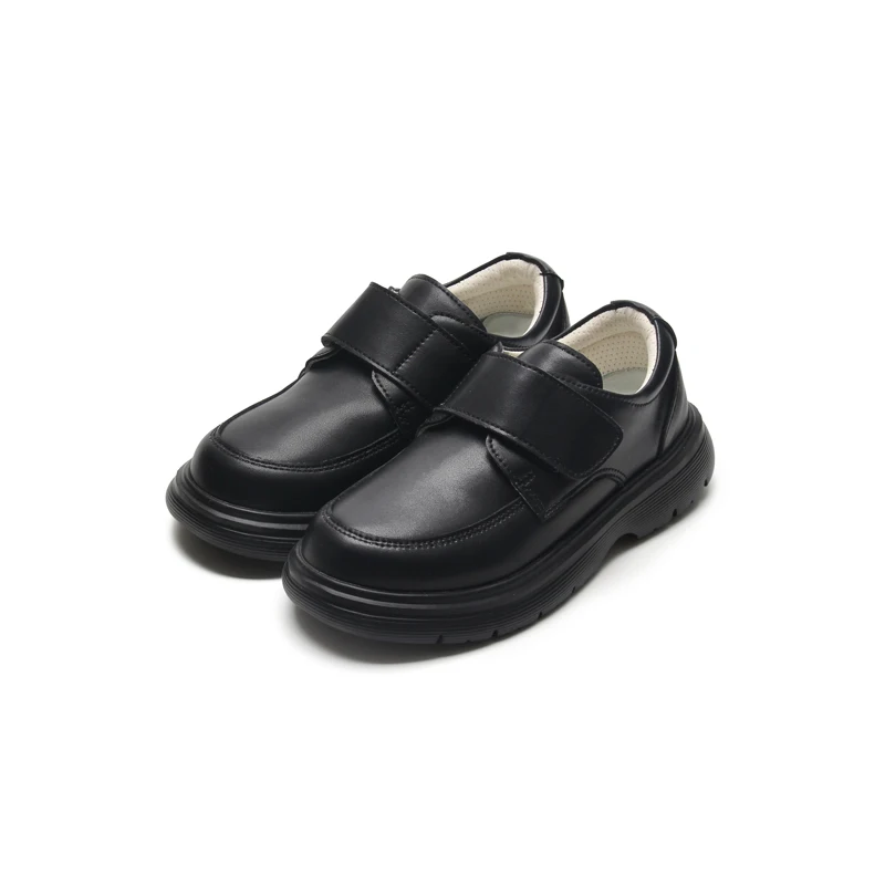 Babyhappy Classic Leather Shoes British Style Children Wedding Party School Performance Student Black Shoes For Kids Boys