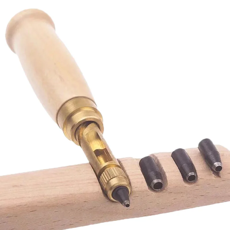 Automatic Belts Punch Replaceable Mute Rotary Punching Punchers Leather Punch Craft Tool Leather Tool Hole Punch Screw Drill Tip