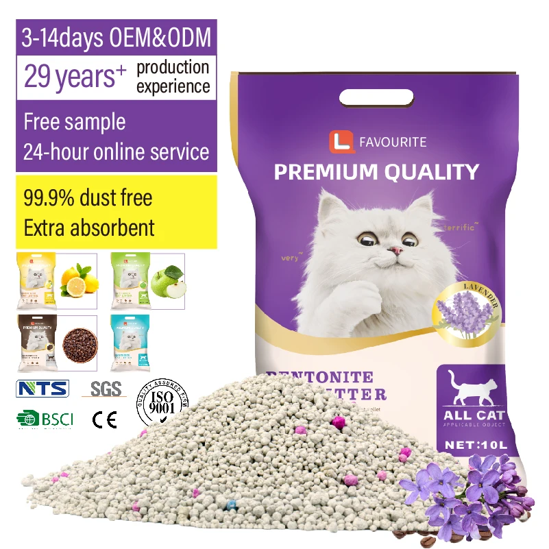 Wholesale High Quality Cat Sand Bentonite More Sanitary Colorful Pellets Cat Litter With Scent