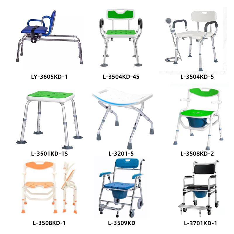 Rolling Shower Chair Home Furniture Aluminum Adjustable Bath Chair Stool Shower Bench Shower Seat for Bariatric Elderly Disabled