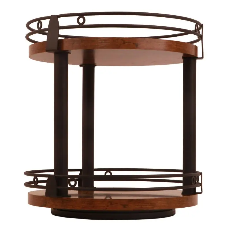 Wholesale rotating kitchen bread display rack countertop corner storage solution for multi layered snack dessert shelving
