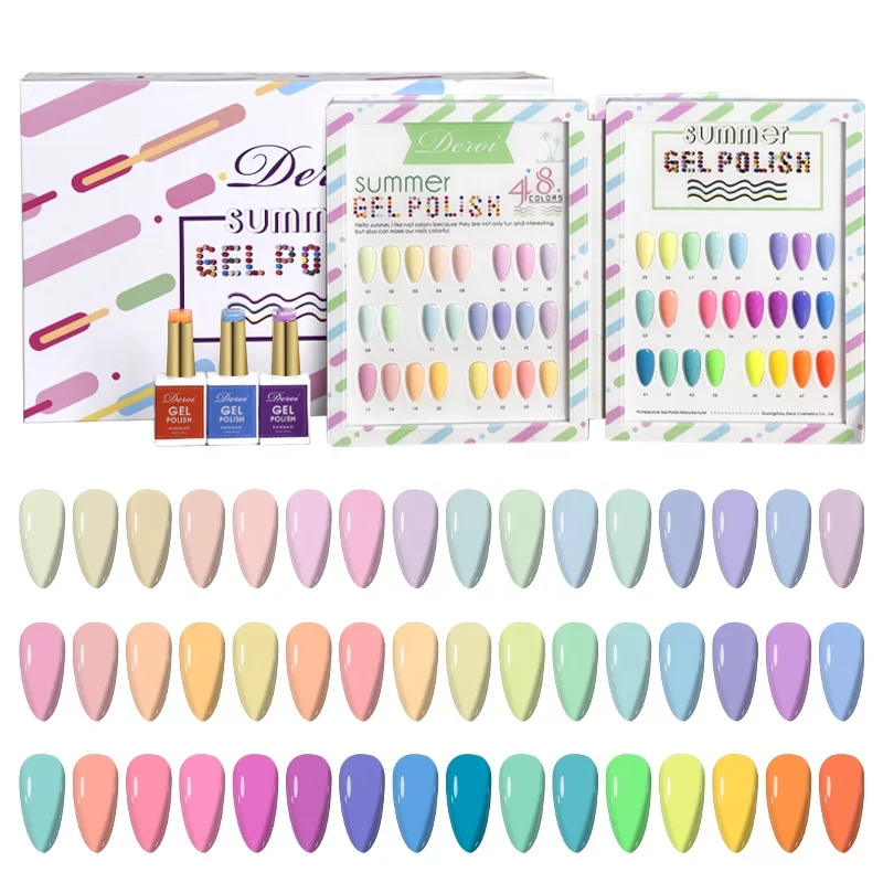 OEM/ODM Nail Supplies Salon Free Nail Box 48 Color Summer UV Gel Set Nail Gel Polish Set