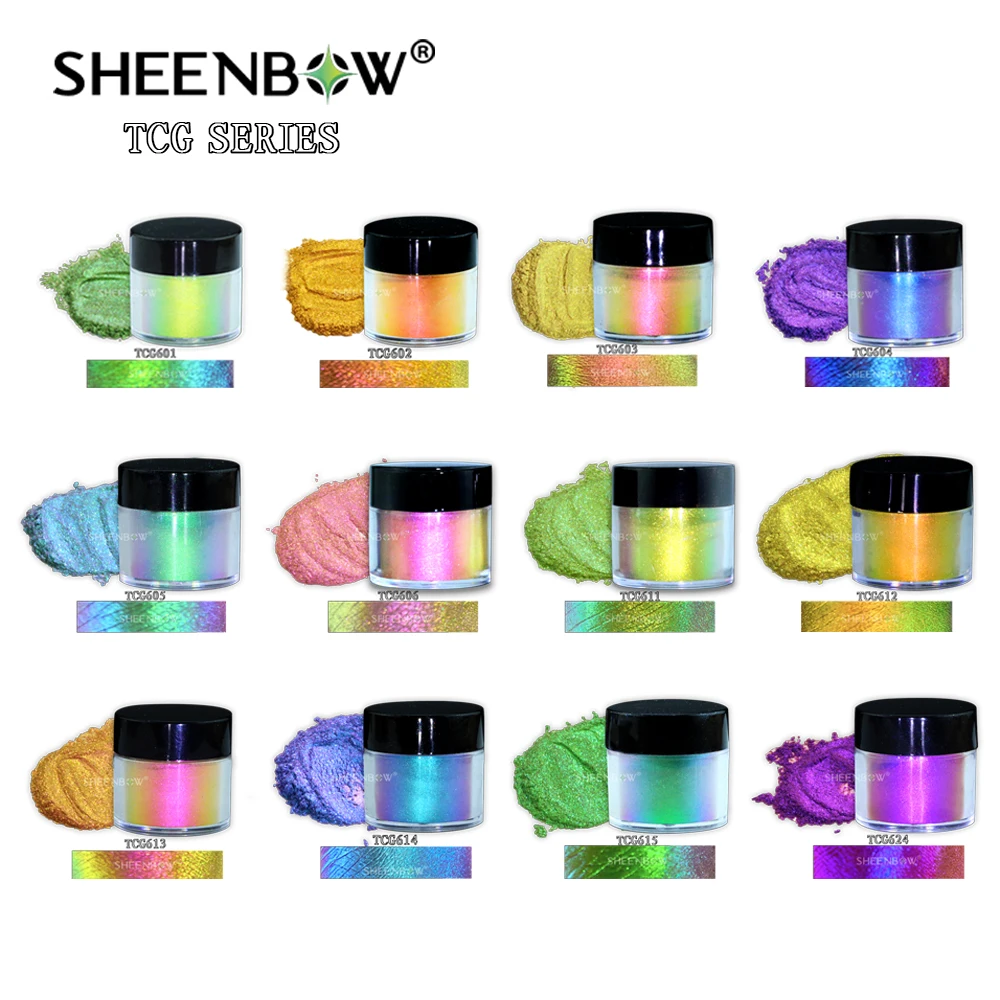 Sheenbow multi chrome chameleon aurora new eyeshadows pigment bulk pink multi chrome eyeshadow
