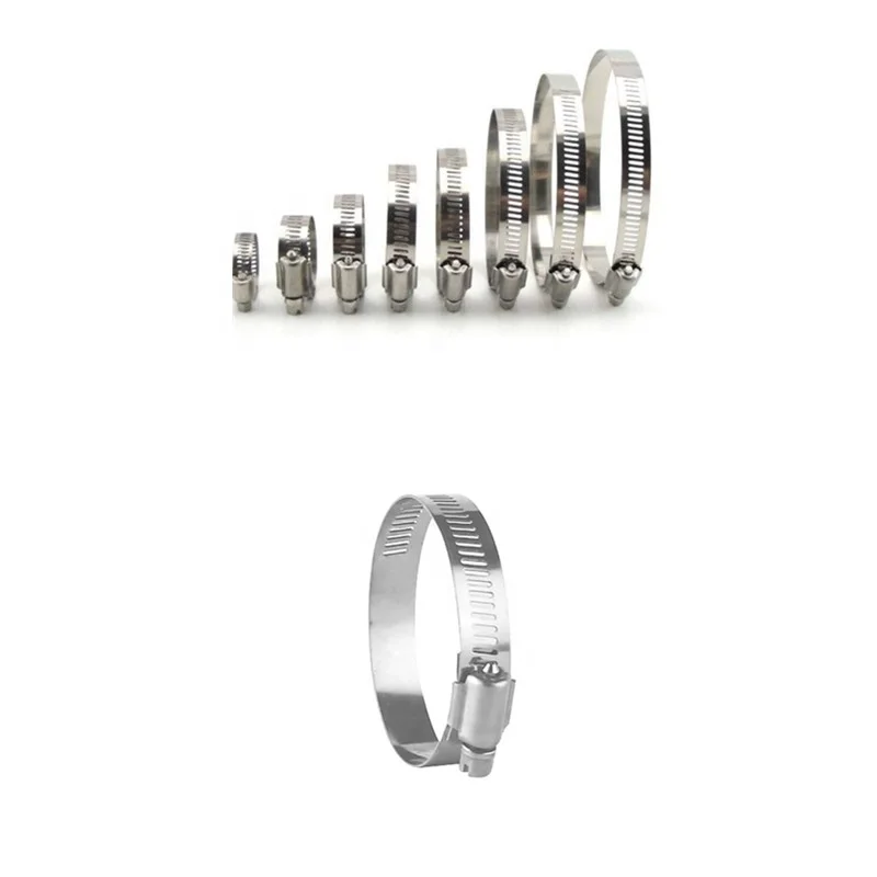 China wholesale customized Pipe hose Clamps american Clip Throat Hoop Adjustable stainless steel