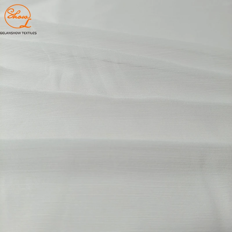 Lightweight 41gsm 15D composite  shunyu crepe white chiffon fabric dress scarves fabric