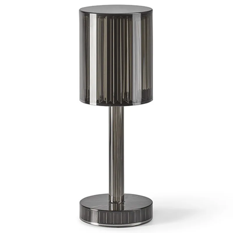  Modern Luxury Crystal Aurora Clear Dining Lamps Cordless Restaurant Table Lamp With Rechargeable Battery