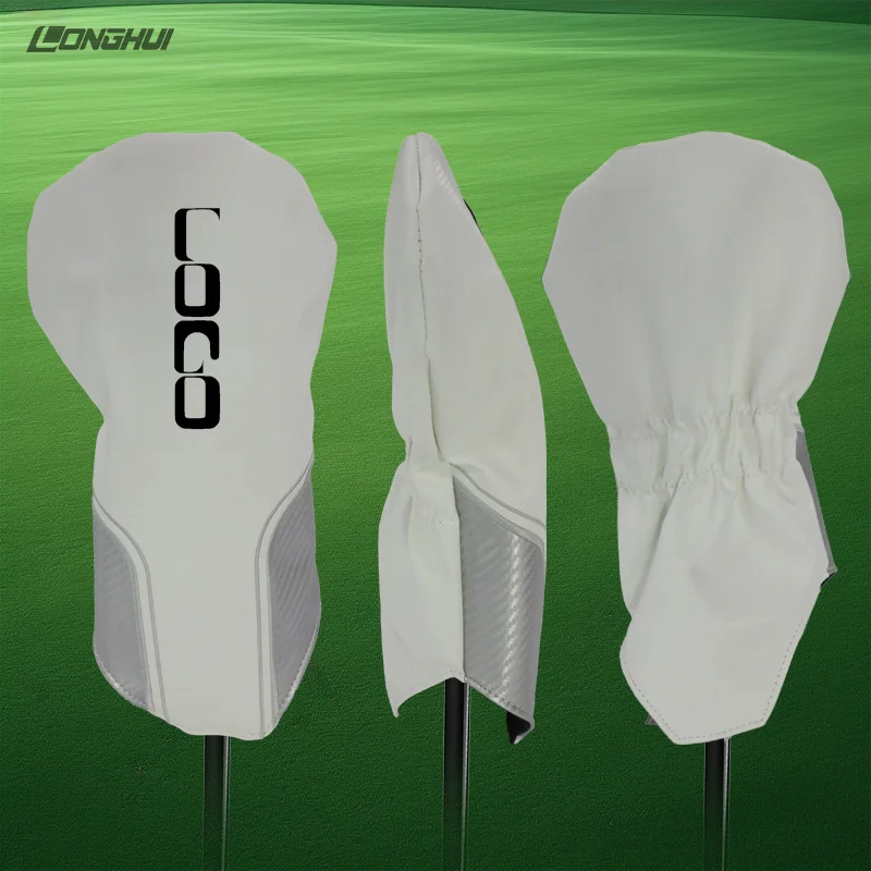 Wholesale price custom LOGO golf leather headcover driver faiway  golf wood club head cover