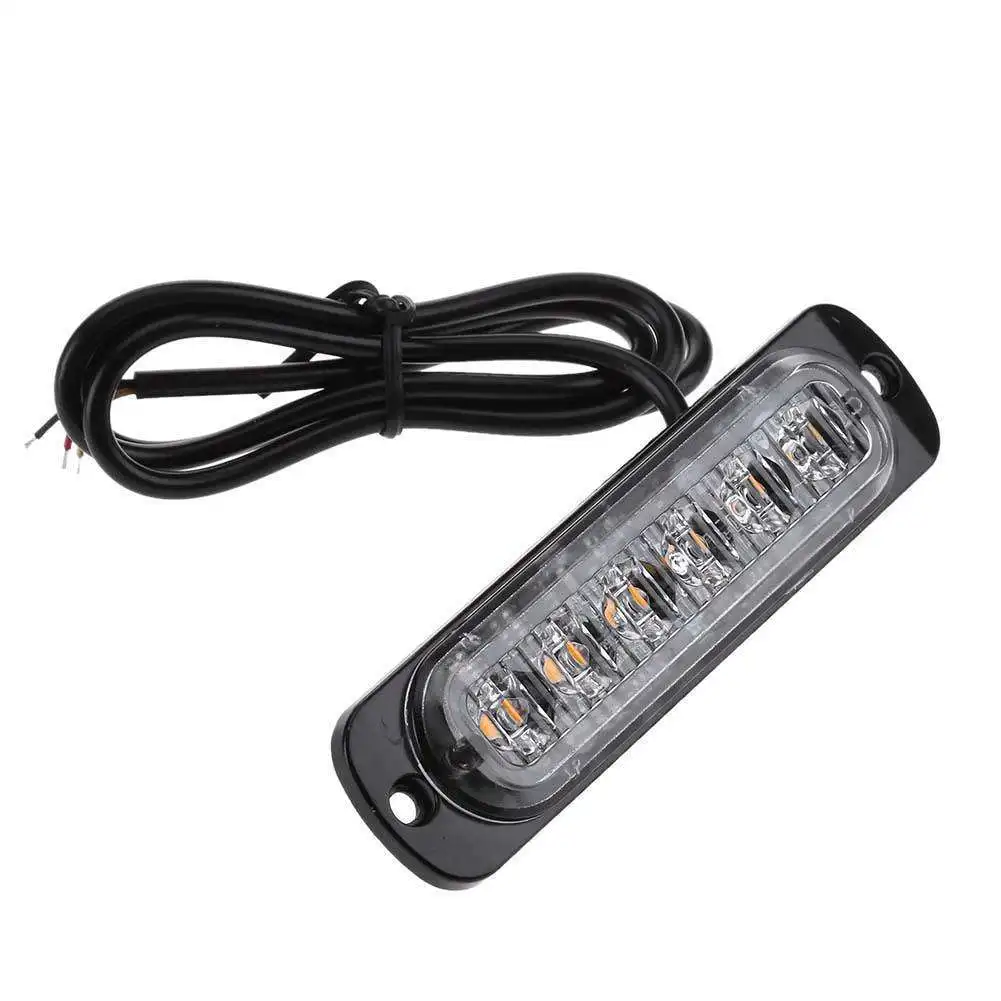 12v 6 LED Emergency Light Amber Red Blue 3 watt Truck Strobe LED Warning strobe Light