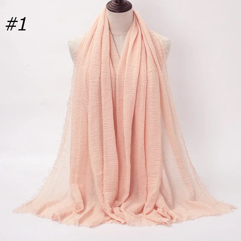 Yomo 2024 Hijab Scarf Supplier Wholesale Women Muslim Soft Cotton Head Scarves Long Size Shawls Wraps Plain Color Ladies Hijabs