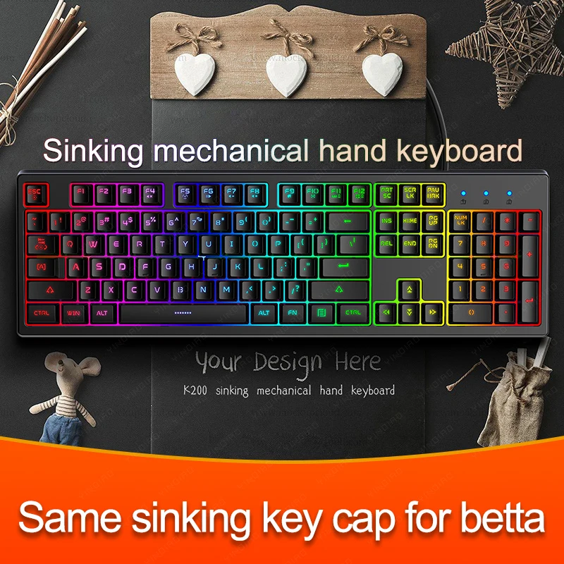 
K200 luminous mechanical hand game computer accessories wired keyboard 