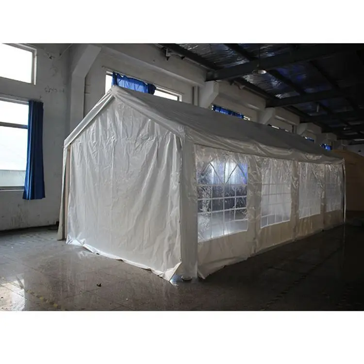 Recyclable 11*25M Outdoor Metal and Wood Frame Tent Big Pergola Carport for Party Wedding Car Storage and Parking Made of PE