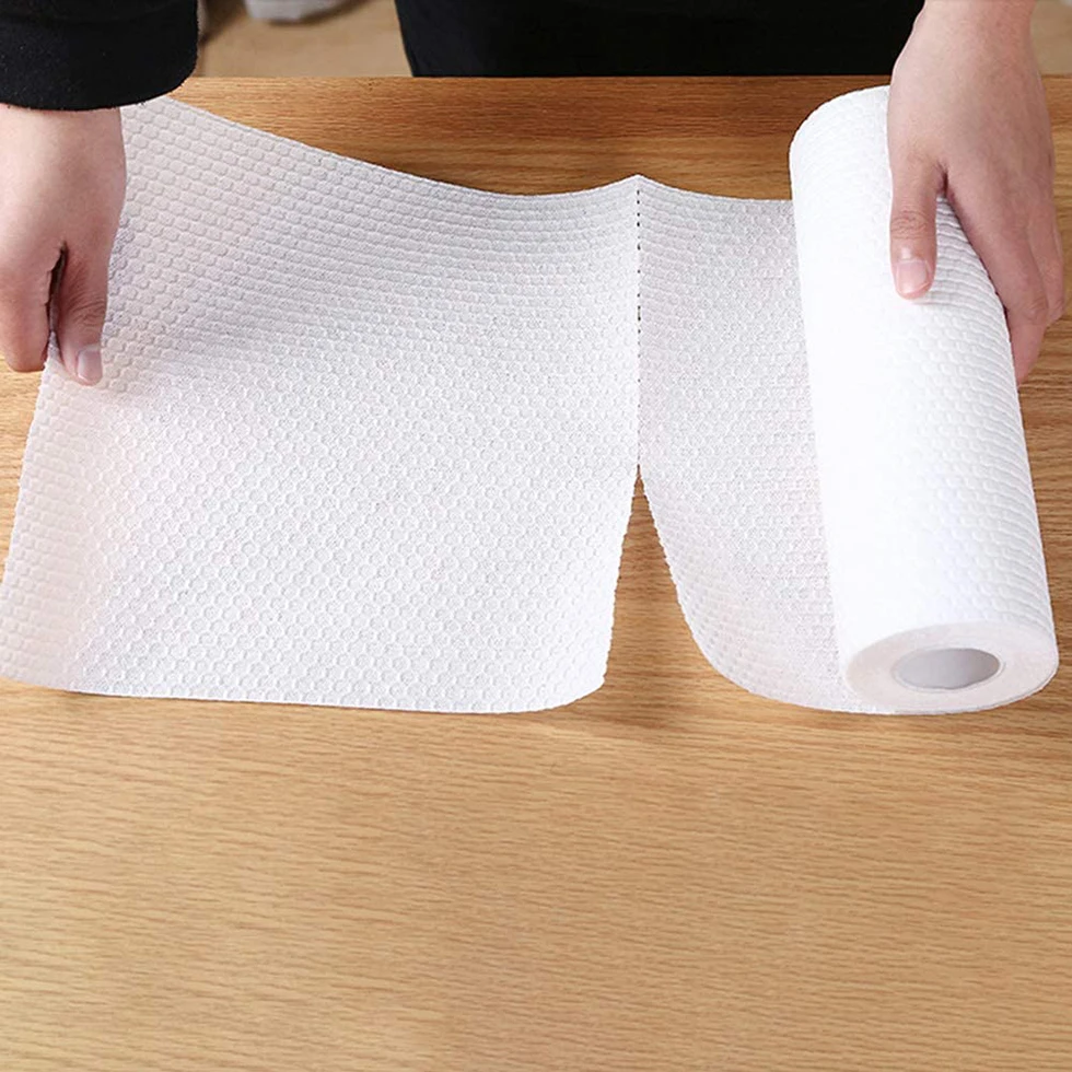 Heavy Duty Absorbent White Emboss Woodpulp Nonwoven Cleaning Wipes Woodpulp Rags