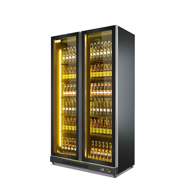 Upright Display Freezer Refrigerator Commercial Glass Display Showcase Transparent Glass Door Beverage Fridge Display Cooler