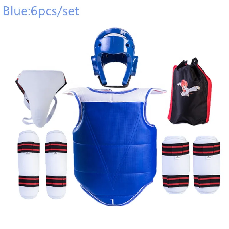 full set martial arts custom logo PU taekwondo protections equipment