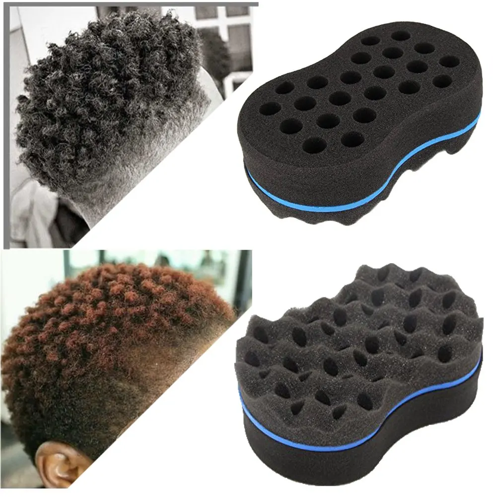 Custom Logo Natural Afro Coil Braider Waves Twisting Brushes Sponge For Black Man Hair Rubber Hair Curl Twist Comb Brush Sponge