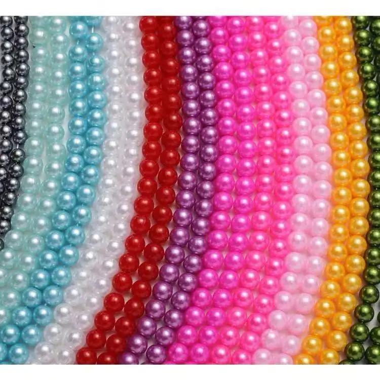Good Polished Quality Cream White Color Round 4mm Plastic Pearl beads  AB Beads for jewelry making