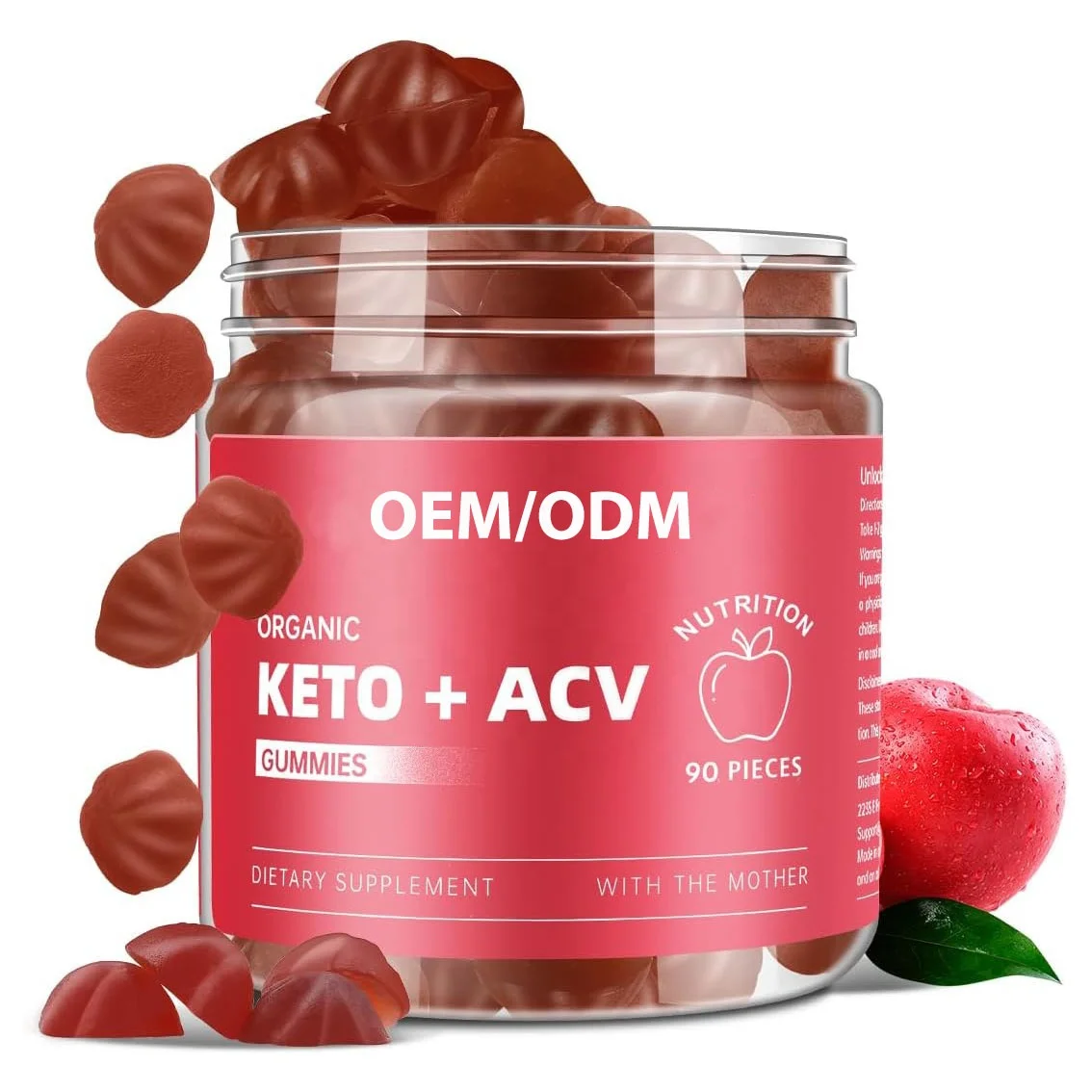 OEM Private Label Vegan and Non -GMO Apple Cider Vinegar Gummies AVC Gummies Without Sugar