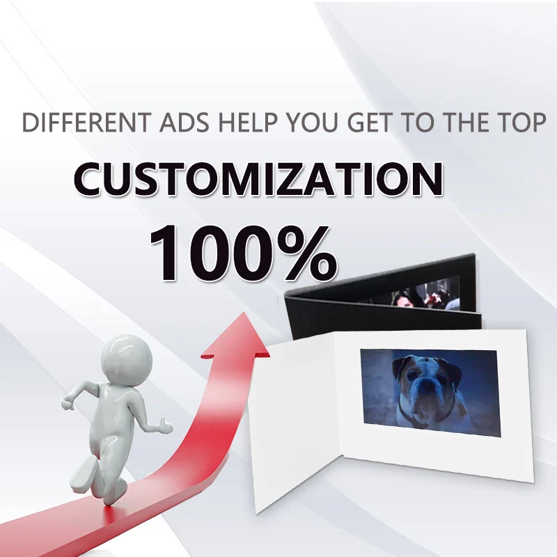 Promotional advertising A5 7 inch lcd video booklet business wedding invitation blank video and digital photo book