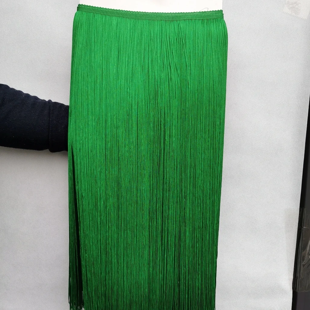 Wholesale 50CM 20Inch Long Silky Polyester Fabric Fringe Tassel Trim for Fashion Dress