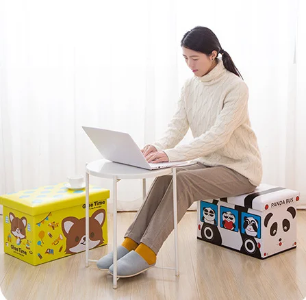 Storage Ottoman Foot Stool Living Room Furniture Deep Upholstered Ottoman Square Bed End Storage Bench