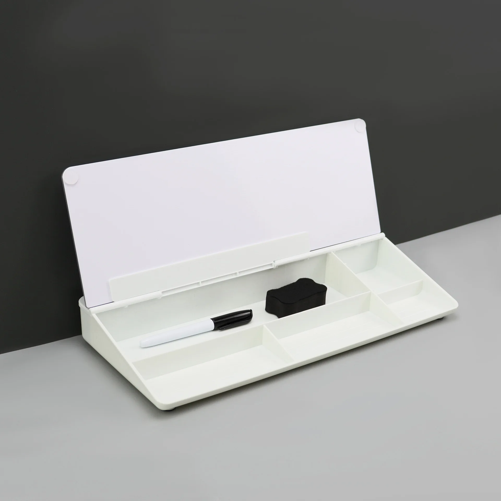 Hot Sale Dry Erase Writing Board with Calculator Desk Organiser Acrylic Whiteboard Tablet Holder with Marker & Duster for Office
