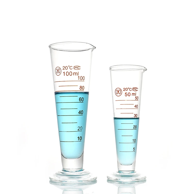 Lab 250 500 1000 2000ml triangular graduated glass measuring cup with scale line