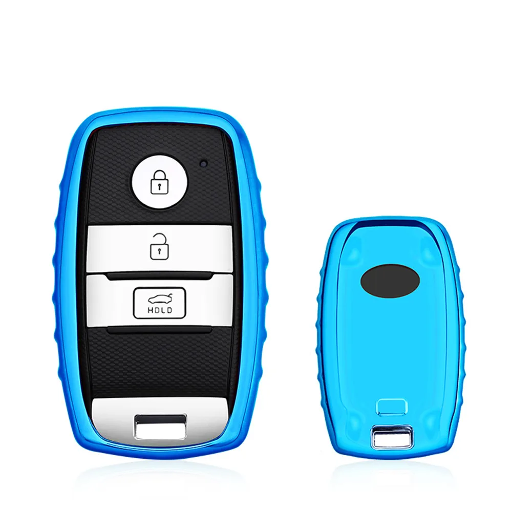 MUSUHA Car key fob cover Soft TPU Car Key Case Shell For KIA Carens K3S K4 K5 Car key Cover Case Smart Remote Key Case Shell