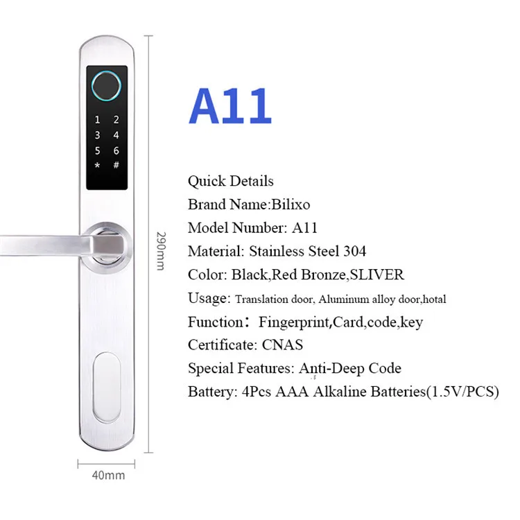smart lock for metal sliding Aluminium door finger print cerradura inteligente dead bolt digital locks waterproof tuya wifi app