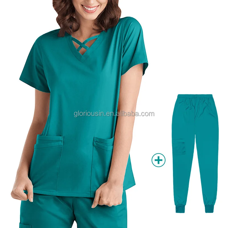 GloriousIns male Polo scrubs 2023 medical female jockey uniforms bouffant hat medical stretch nice wholesale luxury manufacture