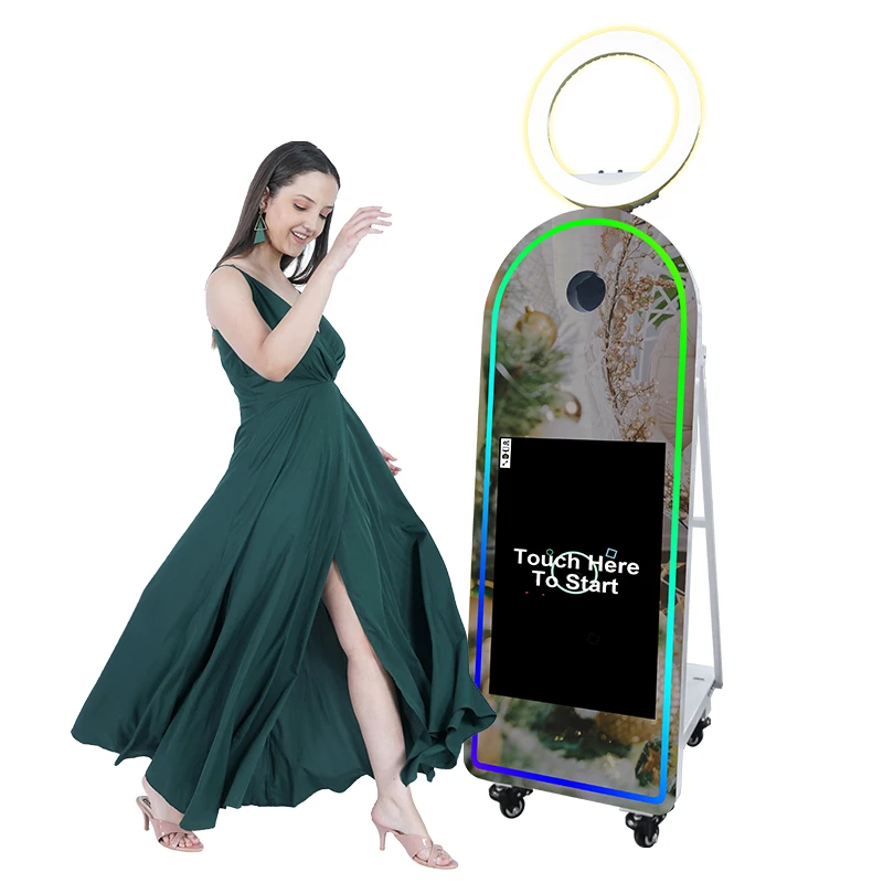 2024 Automatic Selfie Photo Booth Kiosk Magic Mirror Photo Booth With Printer