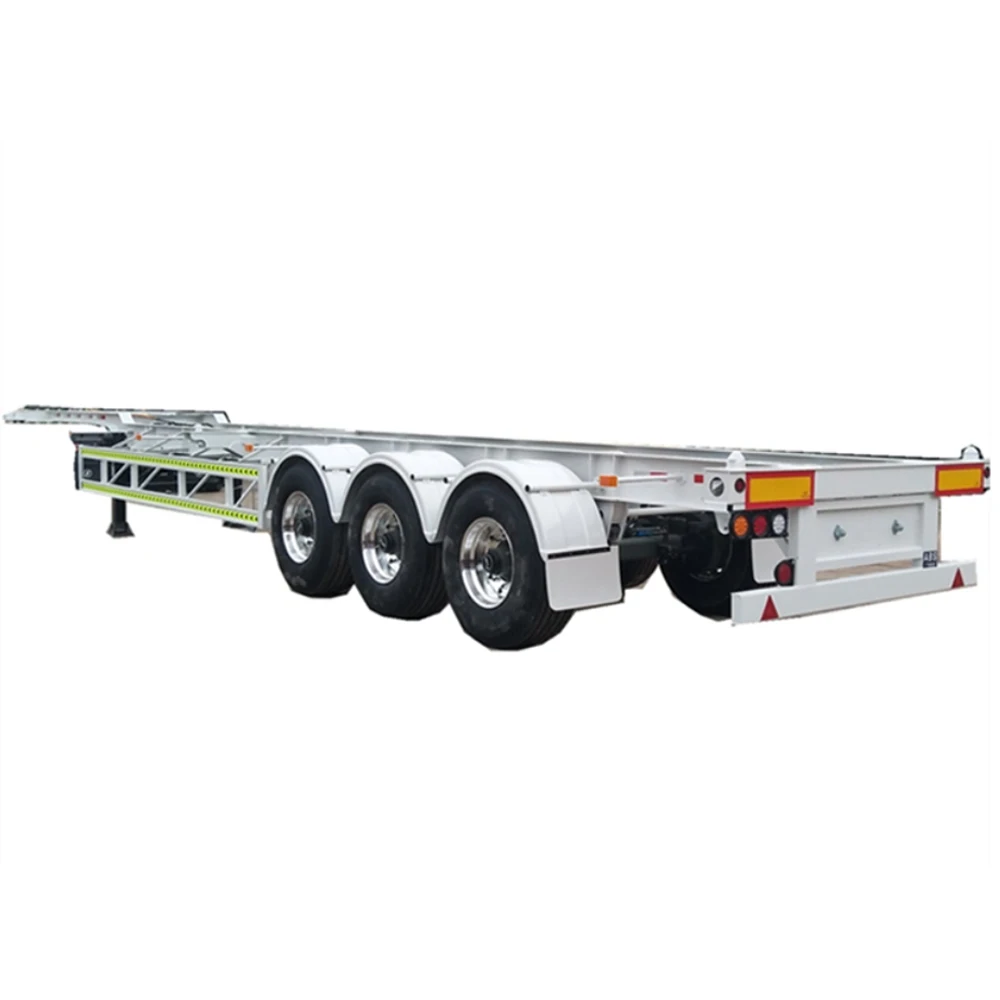 China Manufacturer 3 Axle Container Trailer 20FT Skeleton Trailer Chassis with Twist Lock