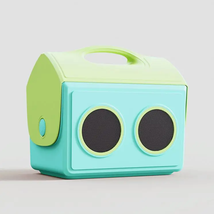 Custom Portable 14L Cooler Square Plastic Ice Chest Food Beer Camping Hard Coolers Box with speaker