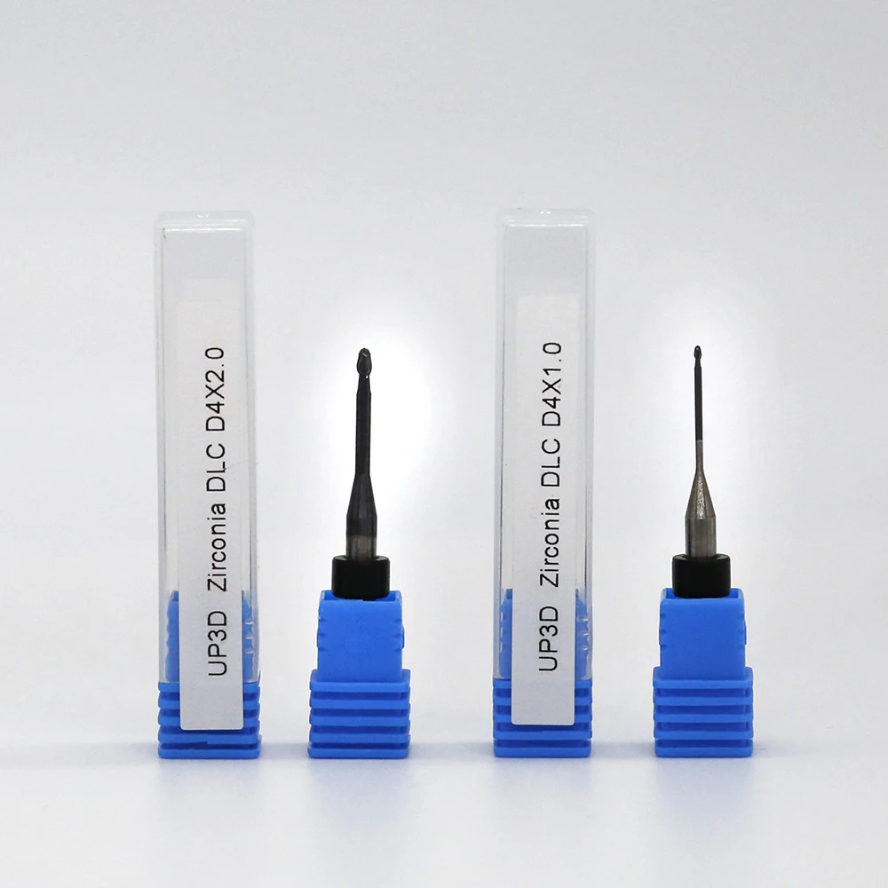 Dental Lab CAD CAM Zirconia UP3D P5 Cutters Milling Burs With Diamond Coating DLC Coating Shank 4MM