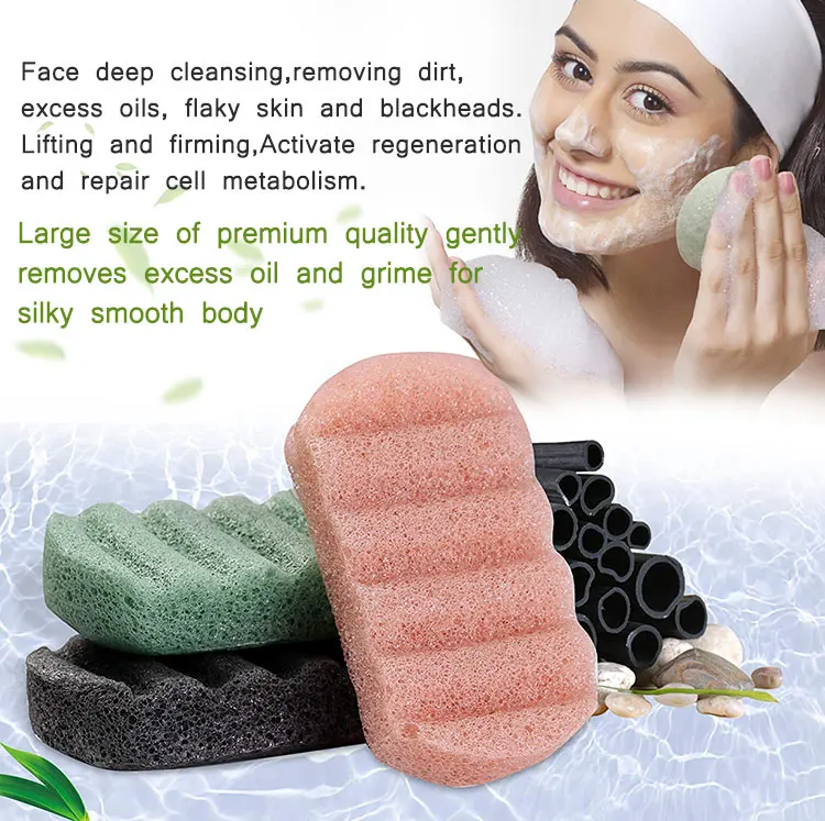 Wholesale Custom Large 100 Natural Organic Facial Wash Body Exfoliating Bath Konjac Sponge Baby For Bathing