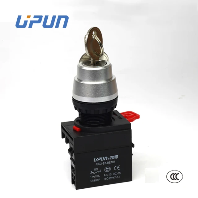 UC2-E8  2 Position / 3 Position Key Lock Switch, Selector Switch