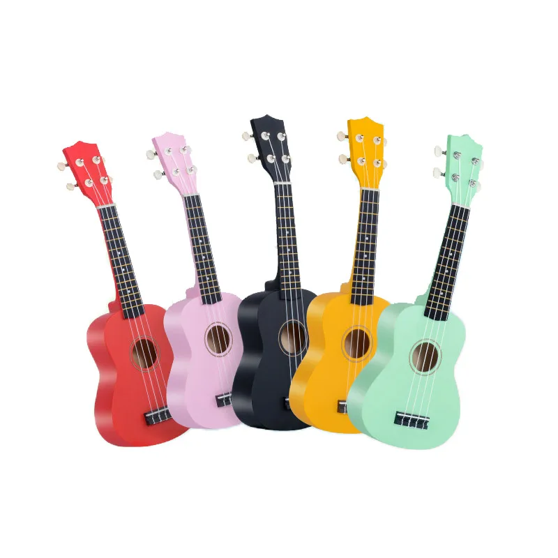 Cheap Price Wholesale Custom Logo Kids Small Guitar Carbon Fiber Soprano Concert Colorful Ukelele 21 Inch Ukulele