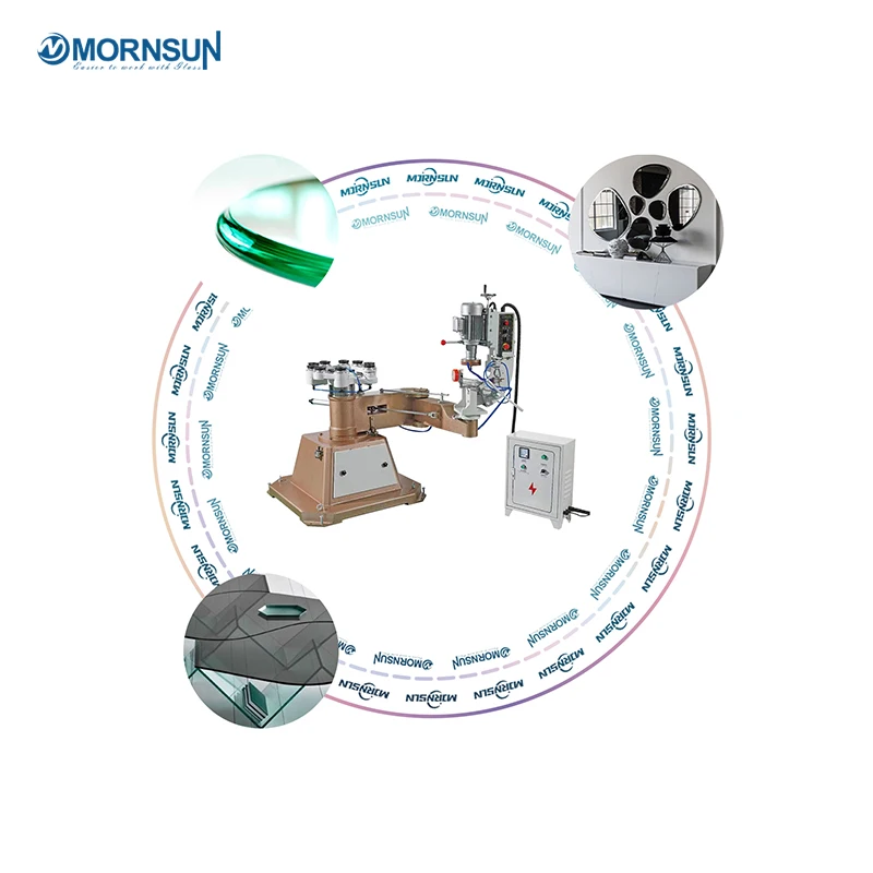 Manual Round Oval Irregular Shape Glass Beveling Polishing Edging Machine All in One