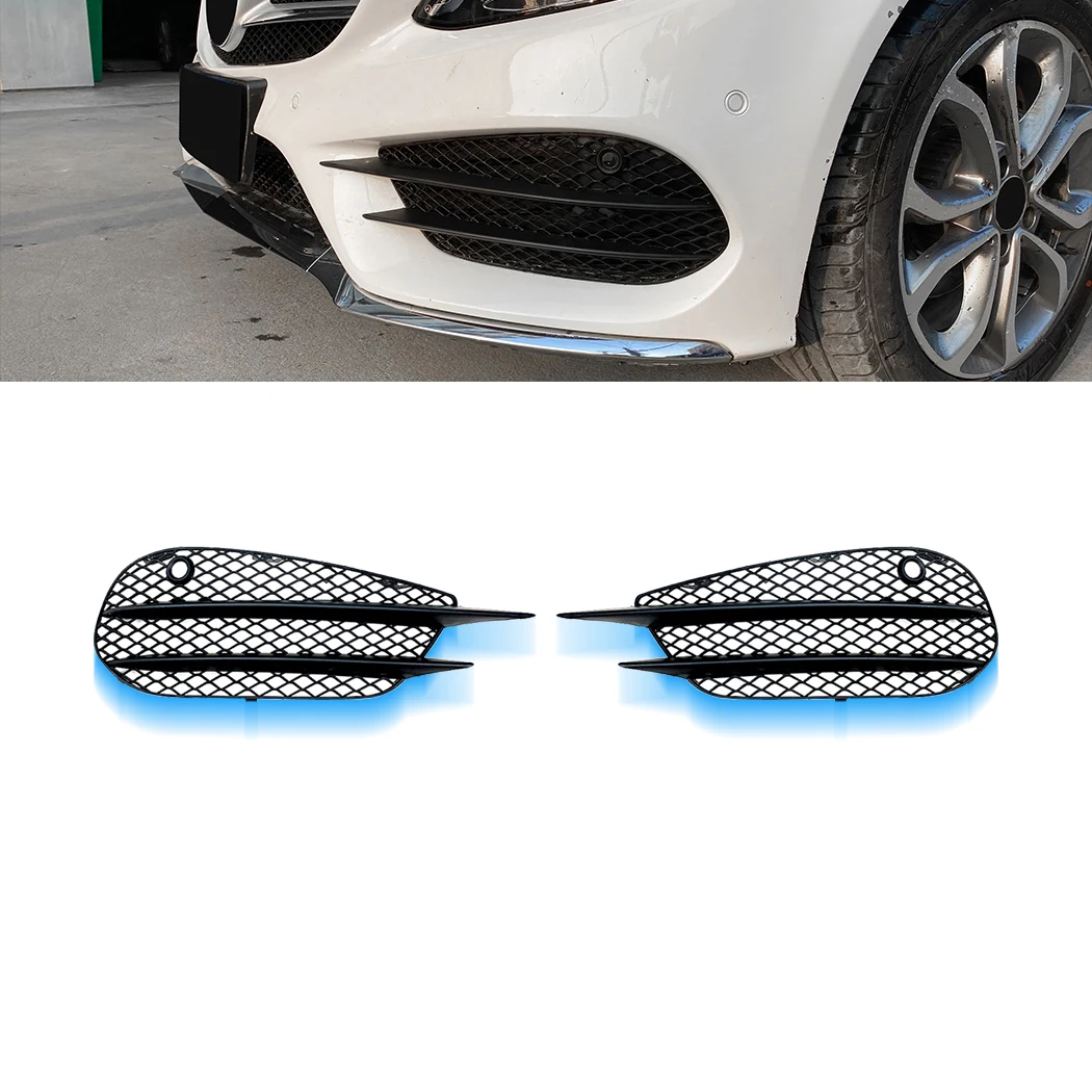 AMP-Z Front Bumper Grille ABS Material Plastic Material Front Fog Lamp Grille For Mercedes Benz C Class W205 2015-18