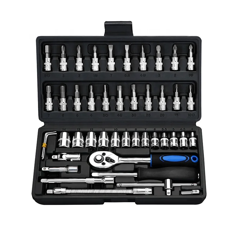 46 piece mechanic tools full automotive set auto repair set diy tool wrench socket hardware tool