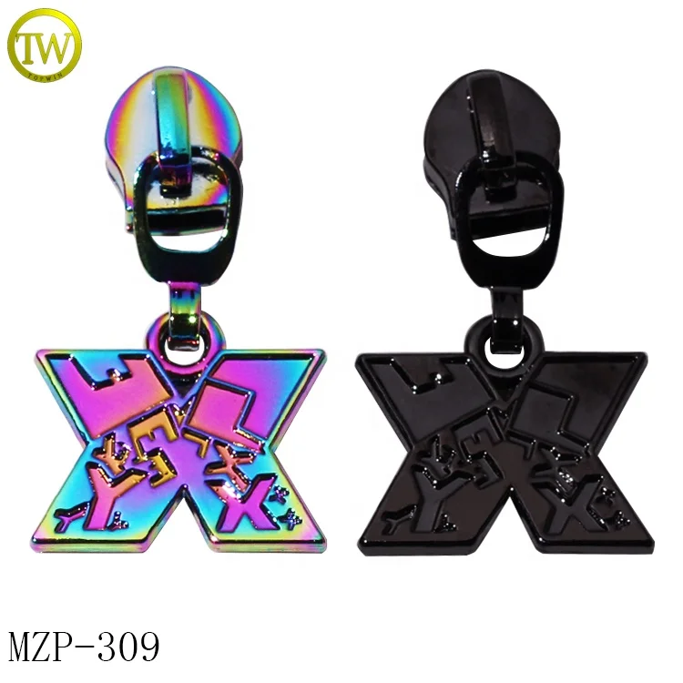 Custom 5# Alloy Zip Slider Dull Gold Metal Zipper Puller And Slider For Handbags